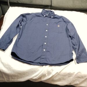 U.S.Polo Assn men's navy blue long sleeved button down shirt size medium